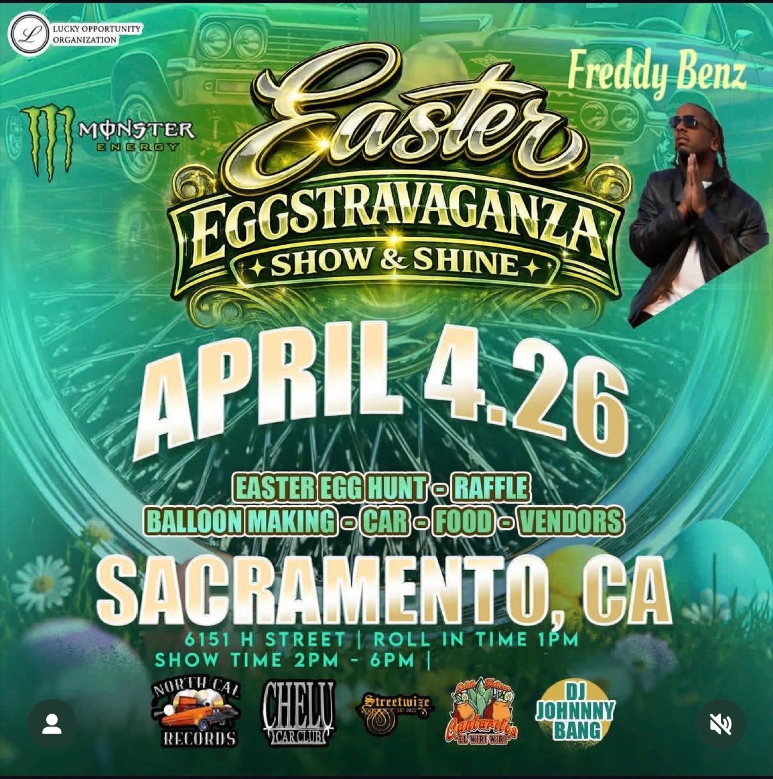 Easter Eggstravaganza Show & Shine flyer — April 4, Sacramento