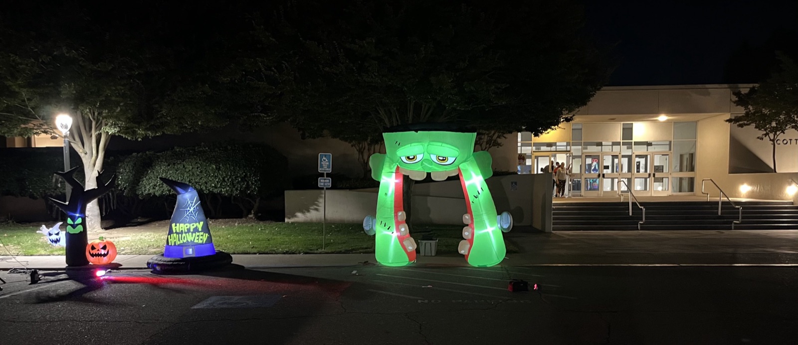 Families and kids in costume trick-or-treating at the event